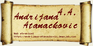 Andrijana Atanacković vizit kartica